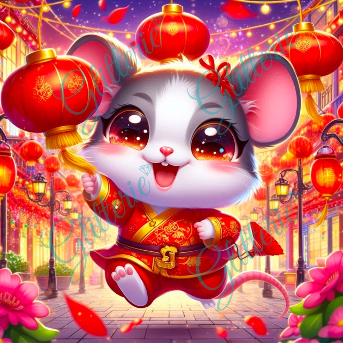 Broderie Diamant - Le rat - Glitterie