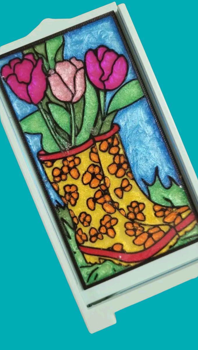 Plateau diamond painting - Botte de tulipes - Glitterie