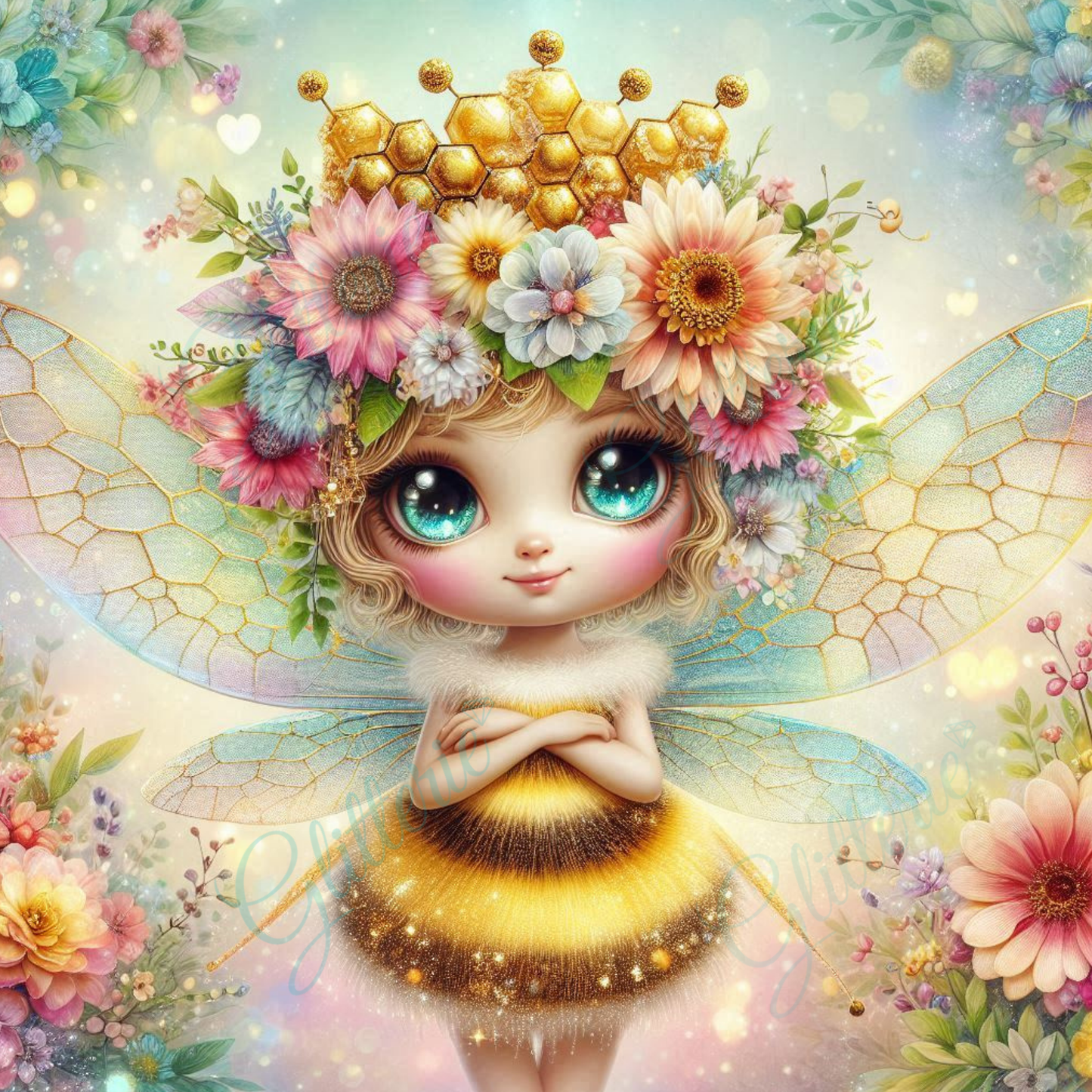 Broderie Diamant - La petite fée dorée