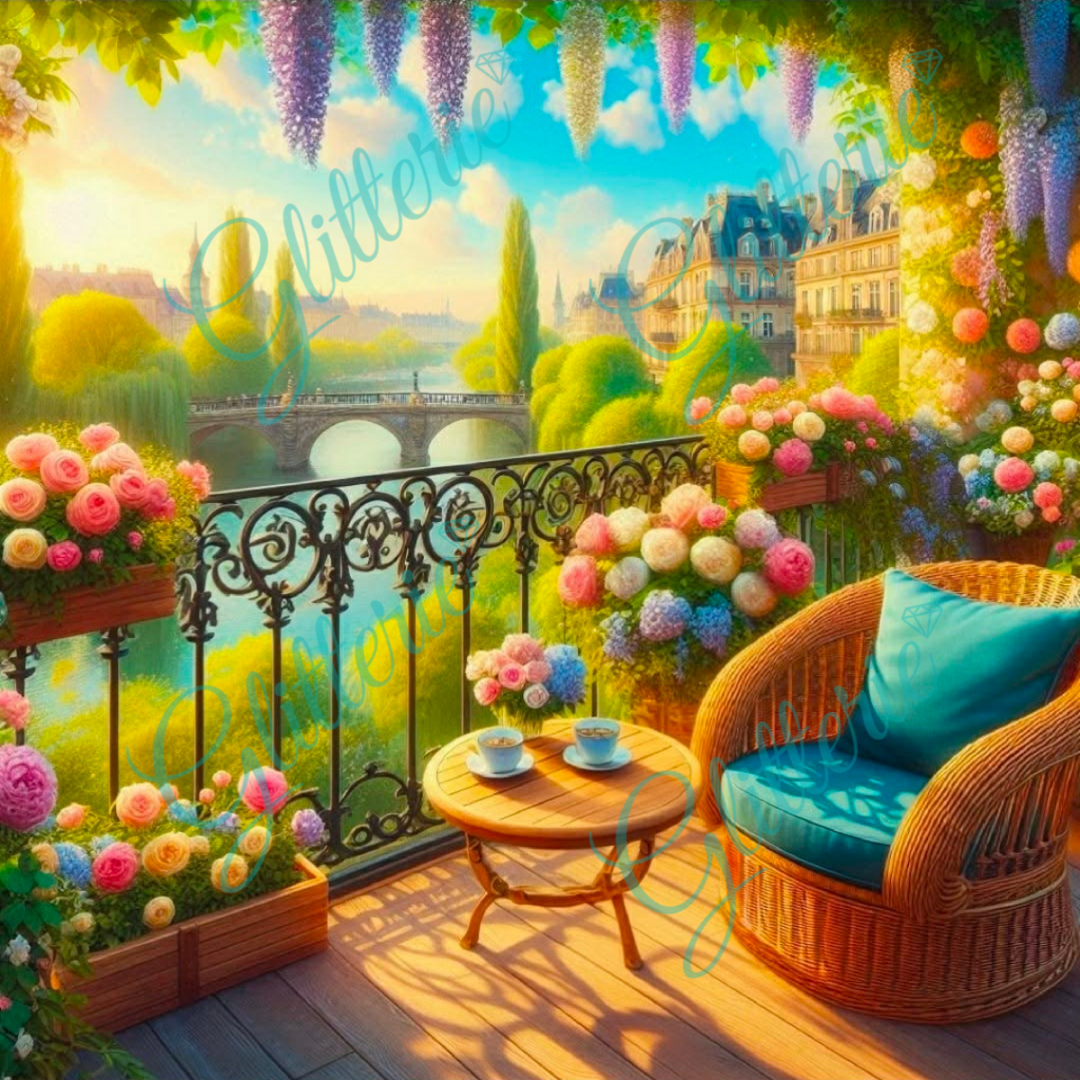 Broderie Diamant - Mon balcon fleuri - Glitterie