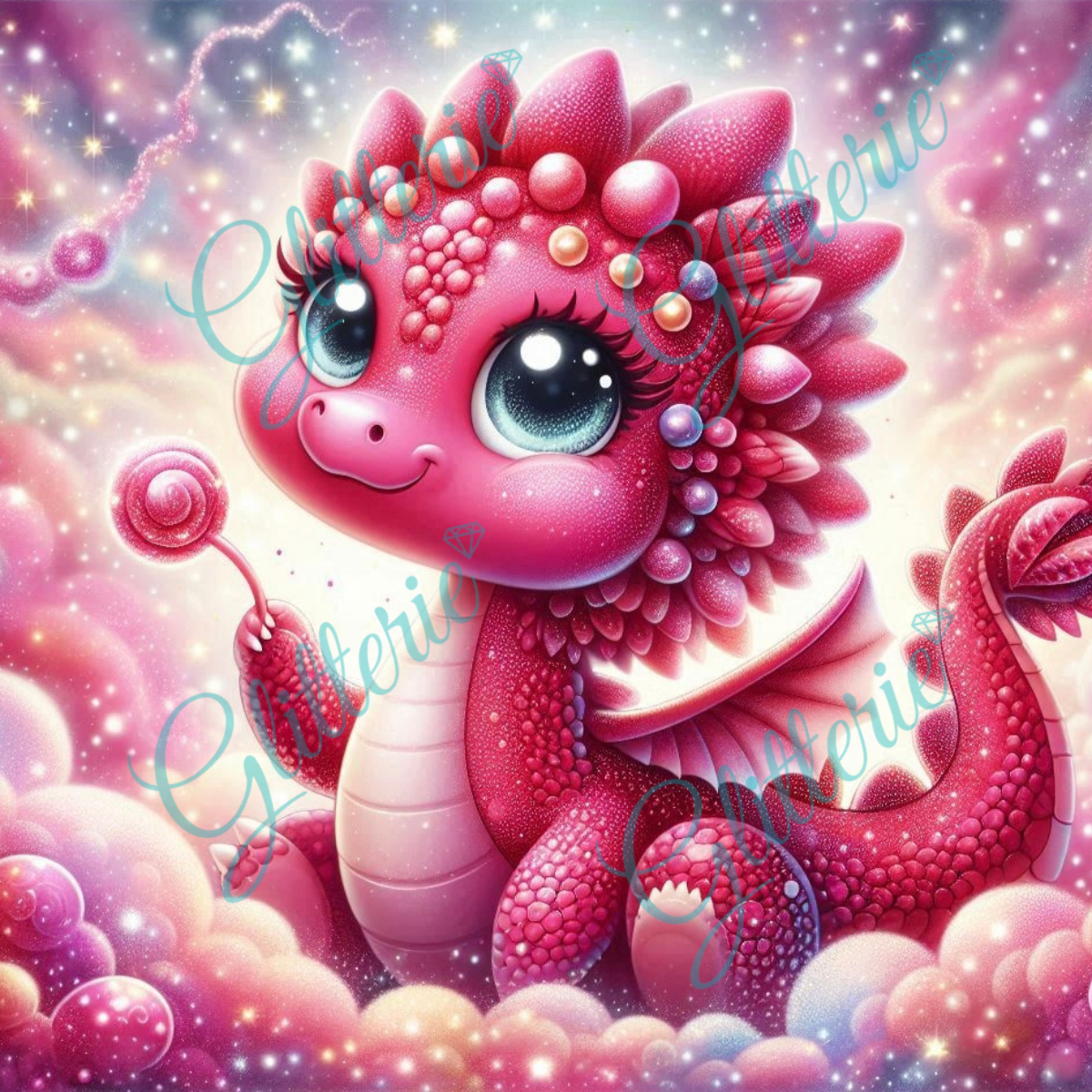 Broderie Diamant - Frambinosaure - Glitterie