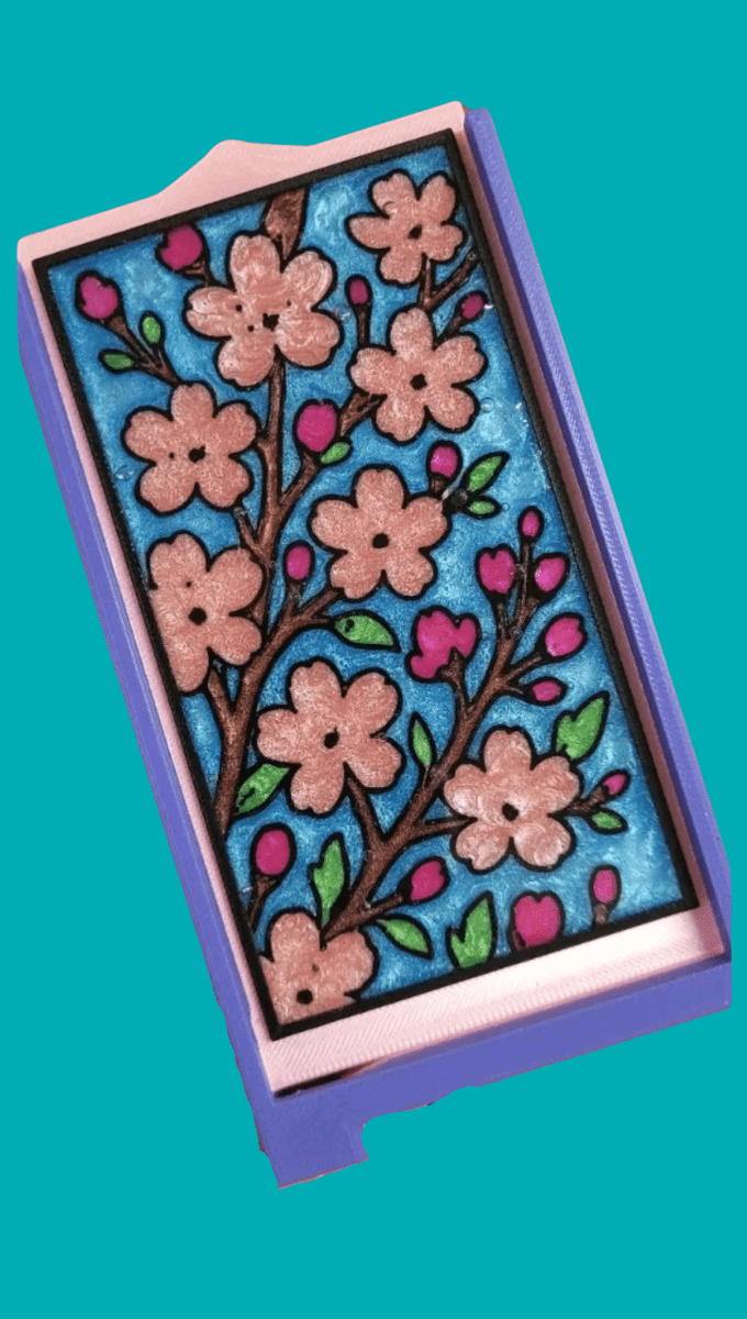 Plateau diamond painting - Fleurs de cerisier - Glitterie