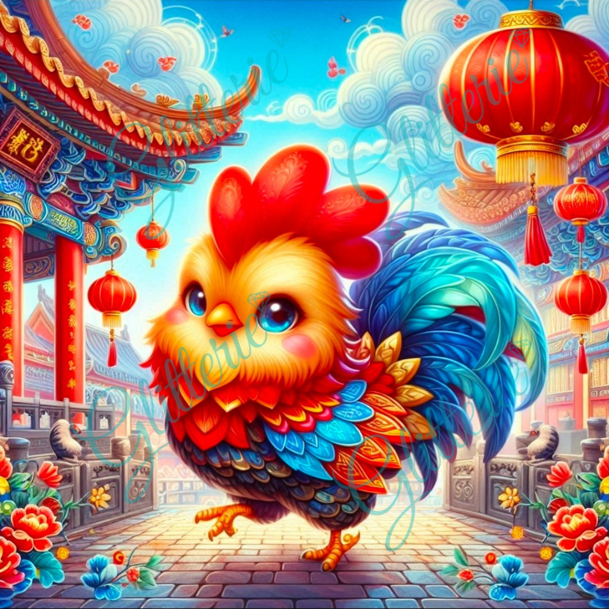 Broderie Diamant - Le coq - Glitterie