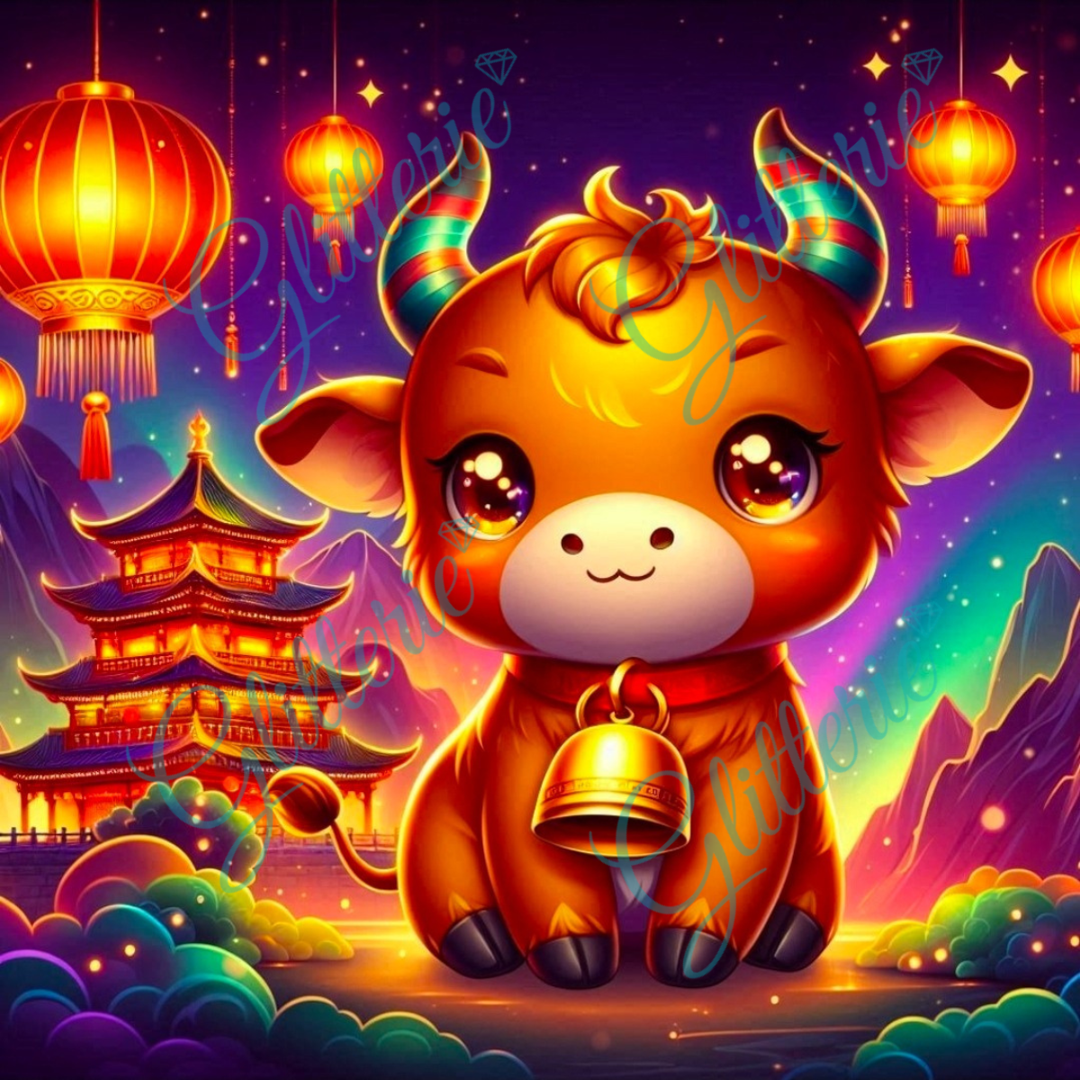 Broderie Diamant - Le buffle - Glitterie