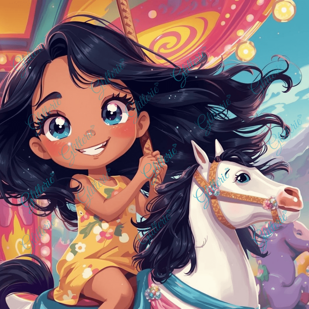 Broderie Diamant - Le carrousel - Glitterie