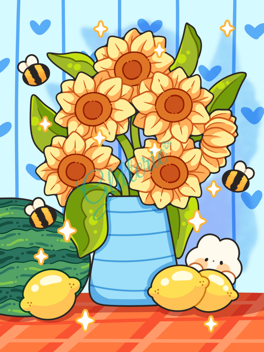 Broderie Diamant - Sunflowers and lemons - Glitterie