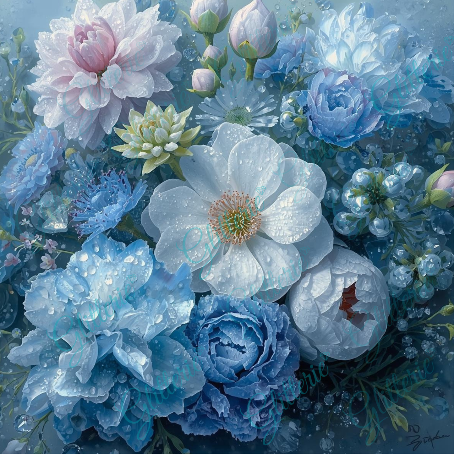 Broderie Diamant - Bouquet givré