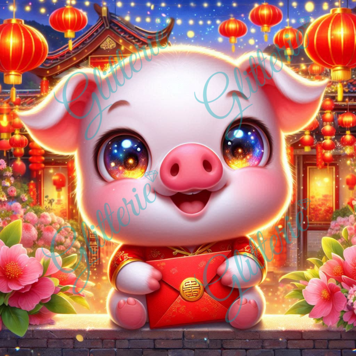 Broderie Diamant - Le cochon - Glitterie