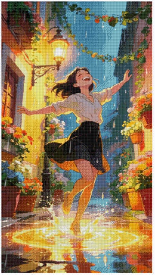 Broderie diamant - Danser sous la pluie - Glitterie