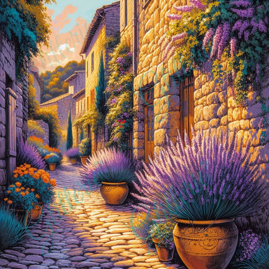 Broderie Diamant - Ruelle ensoleillée - Glitterie