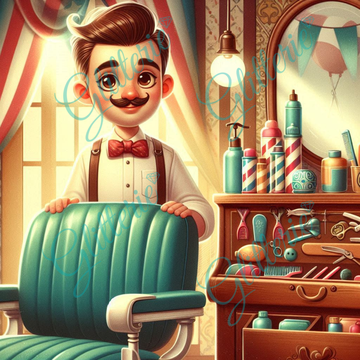 Broderie Diamant - Tom's Barber shop - Glitterie