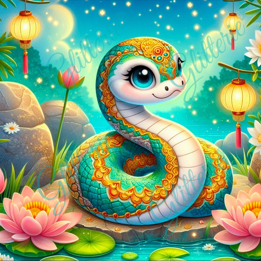 Broderie Diamant - Le serpent - Glitterie