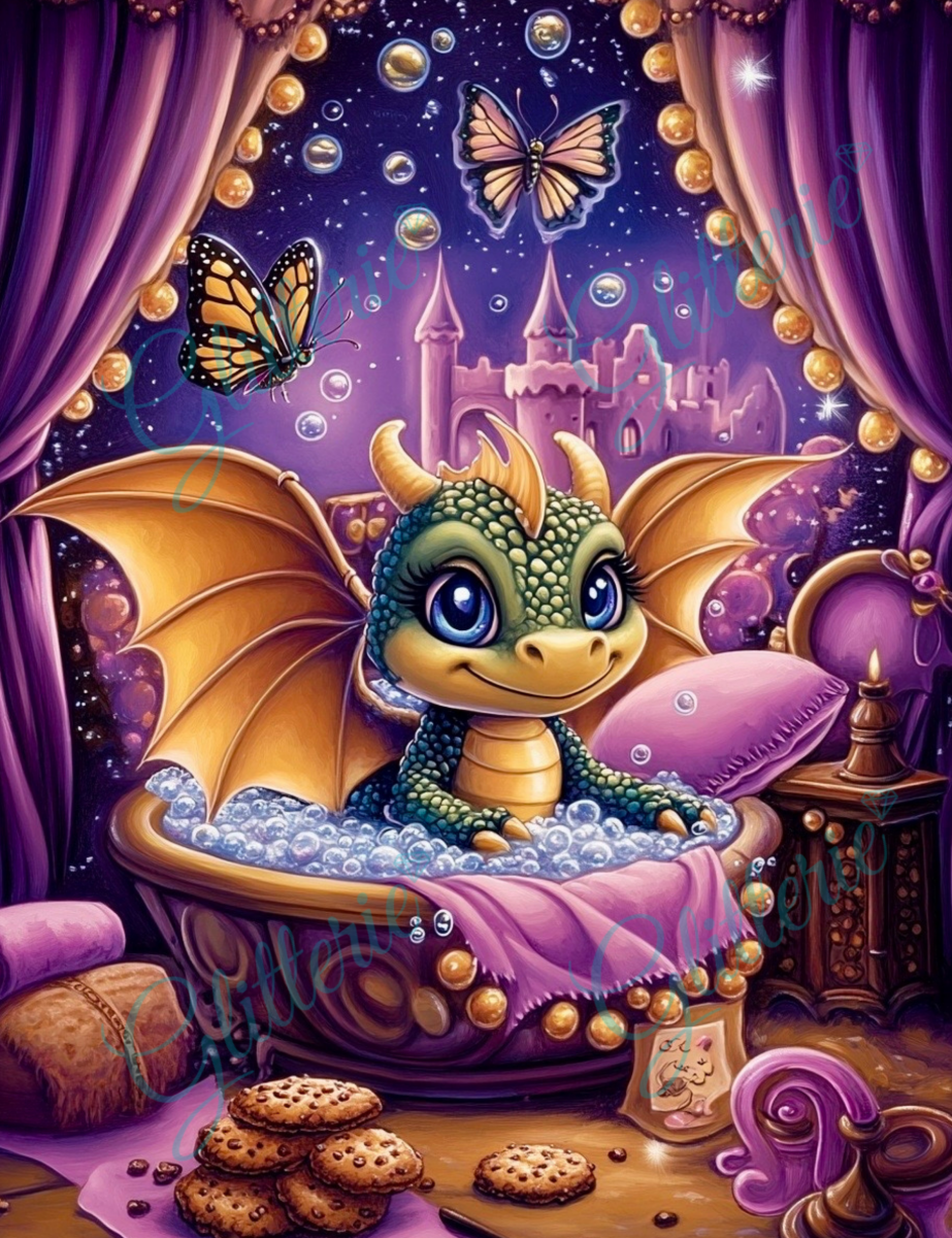 Broderie Diamant - Dragon des bulles - Glitterie