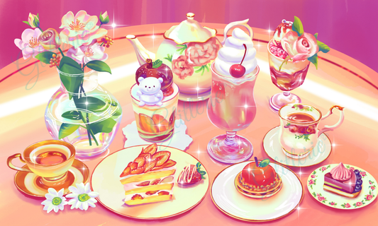 Roses, tea and desserts
