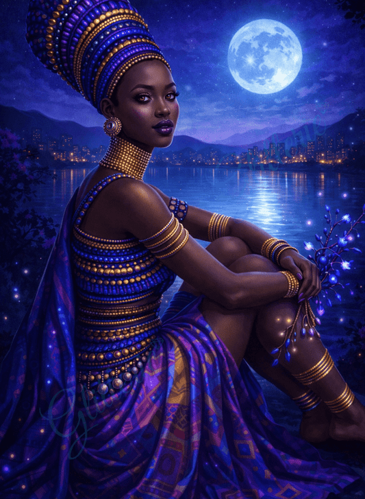 Broderie Diamant - Nuit de lune dorée - Glitterie