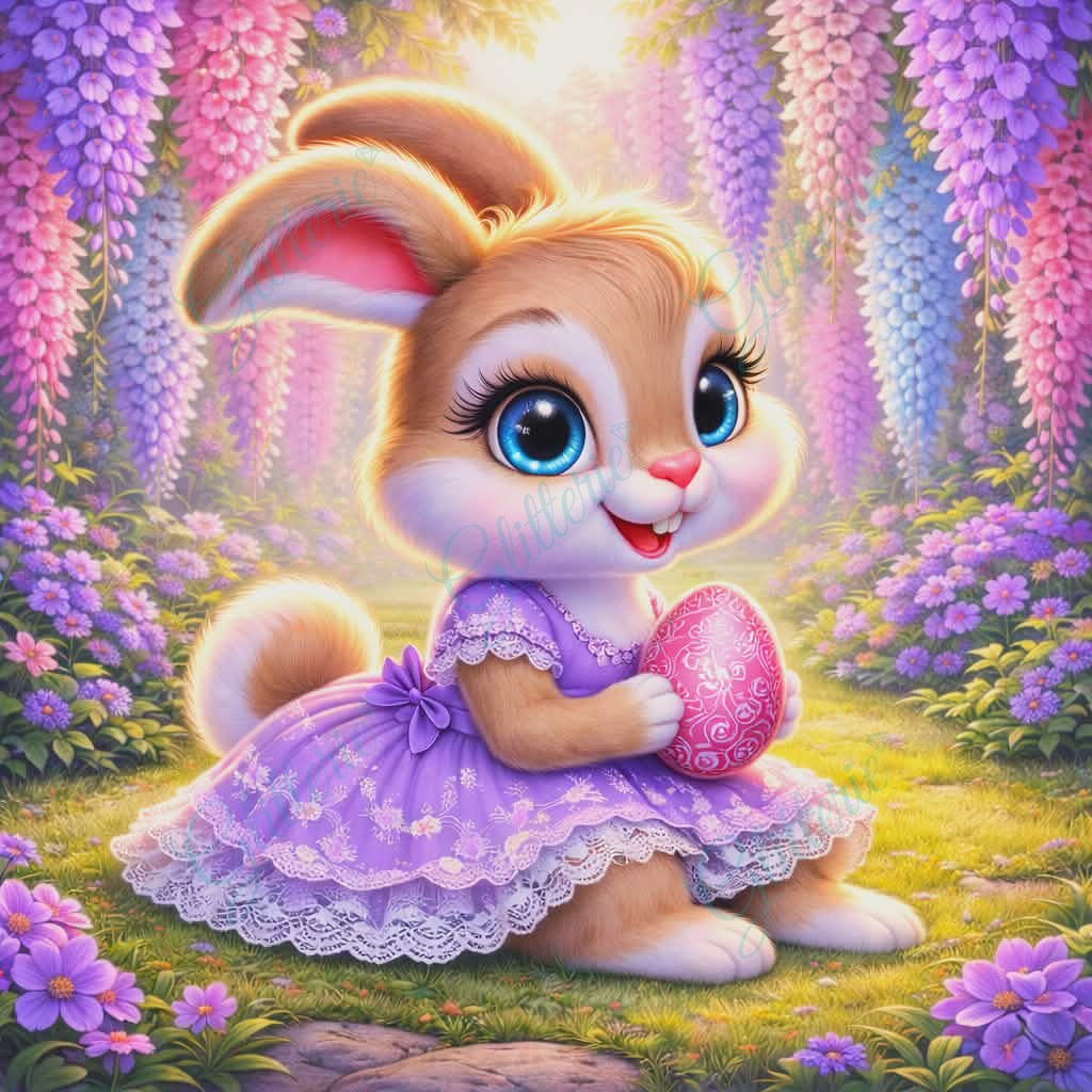 Broderie Diamant - Violette au jardin - Glitterie