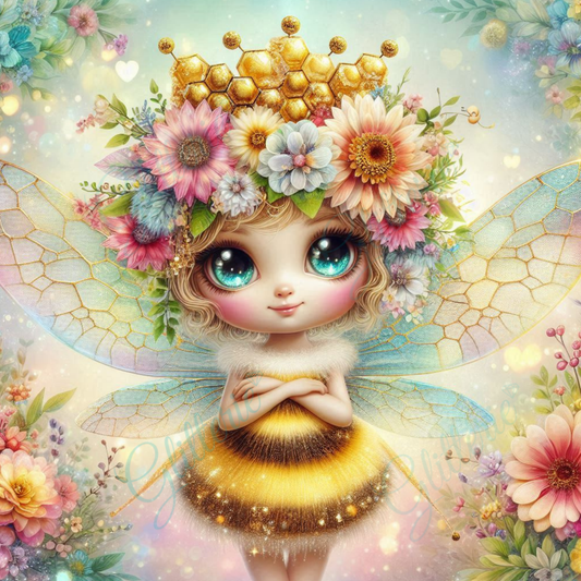 Broderie Diamant - La petite fée dorée - Glitterie