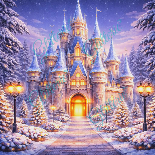 Broderie Diamant - Château hivernal - Glitterie