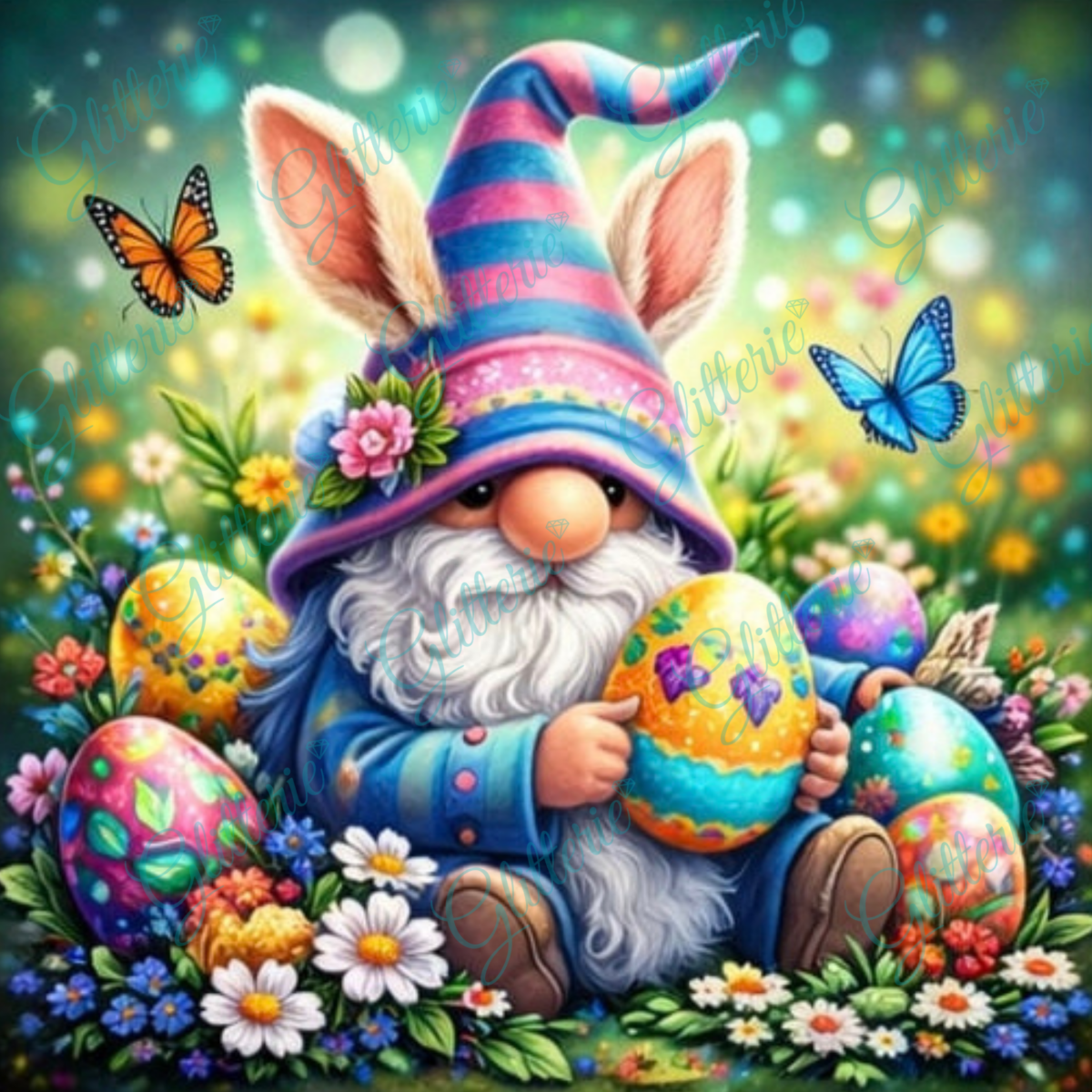 Broderie Diamant - Gnome de Pâques - Glitterie