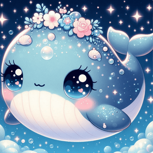 Broderie Diamant - Célestia, la baleine des étoiles - Glitterie