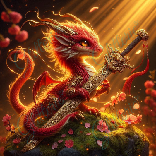 Broderie Diamant - Le dragon de feu - Glitterie