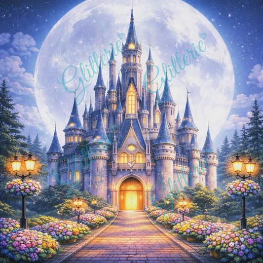 Broderie Diamant - Château au clair de Lune - Glitterie