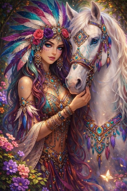 Broderie Diamant - Cavalière des rêves - Glitterie