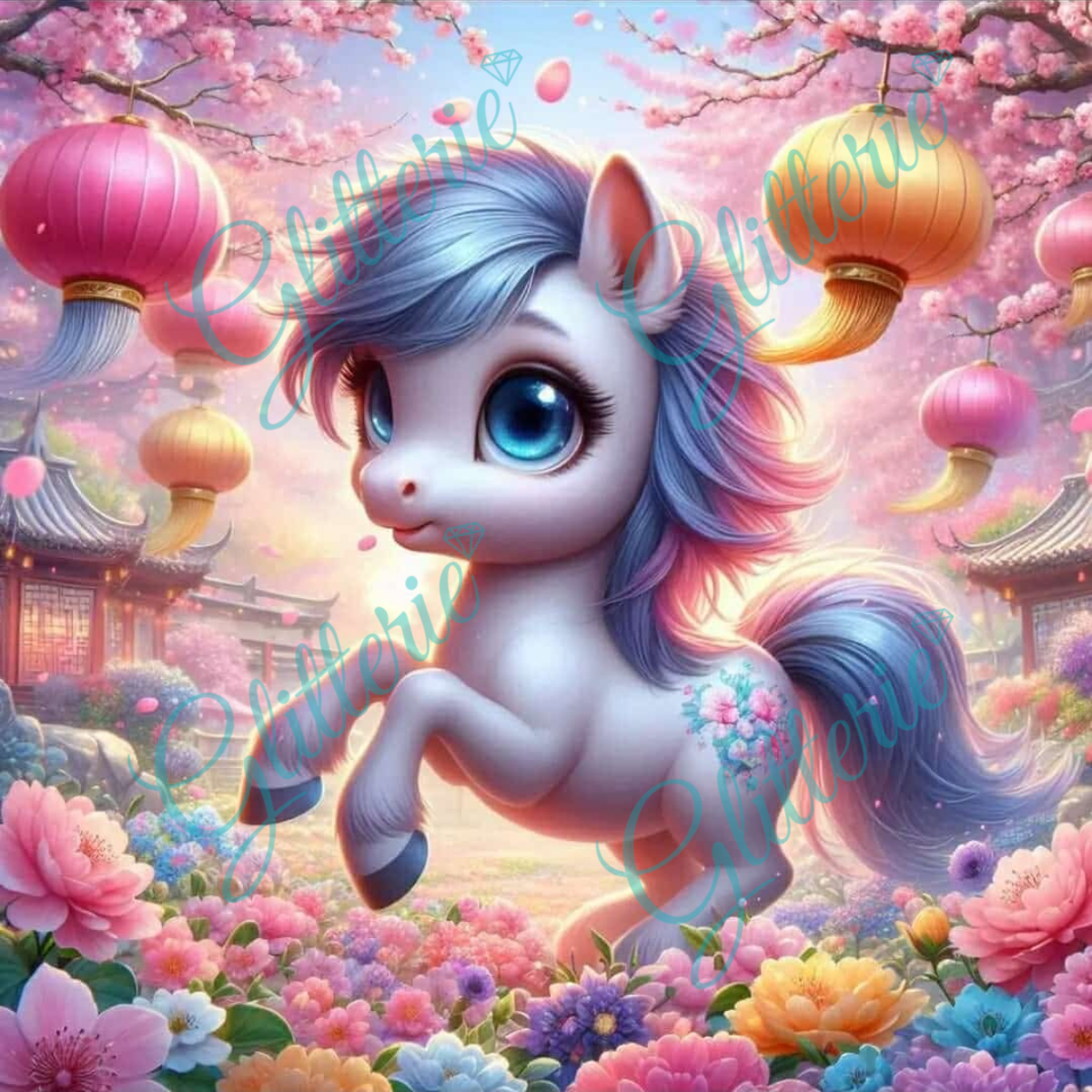 Broderie Diamant - Cheval d'or - Glitterie