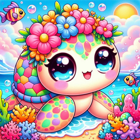 Broderie Diamant - Tropica, la tortue des Mers Joyeuses - Glitterie