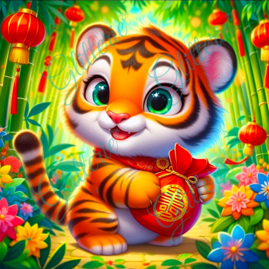 Broderie Diamant - Le tigre - Glitterie