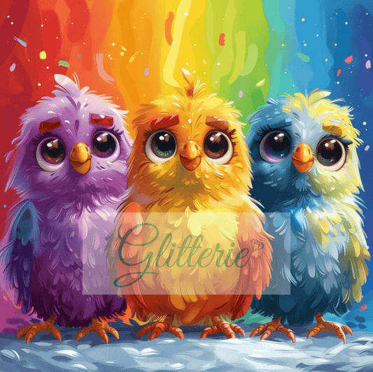 Broderie Diamant AB+ - Les Oisillons du Bonheur - Glitterie