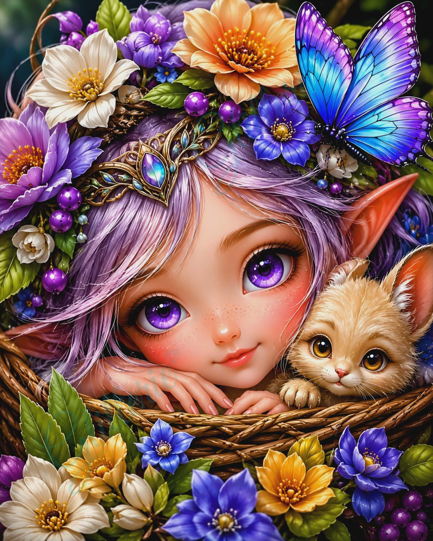 Broderie Diamant - Elfea Violette