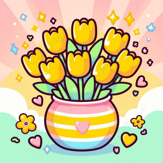 Broderie Diamant - Soleil de tulipes - Glitterie