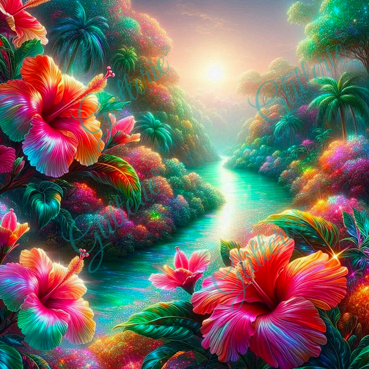 Broderie Diamant - Rivière tropicale - Glitterie