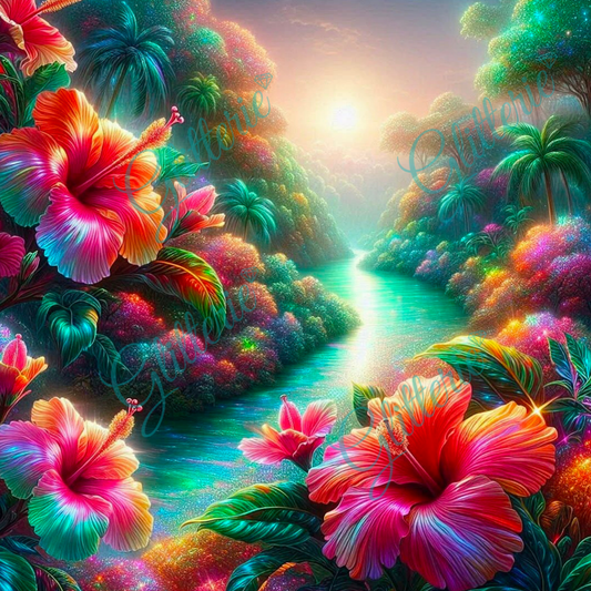 Broderie Diamant - Rivière tropicale - Glitterie