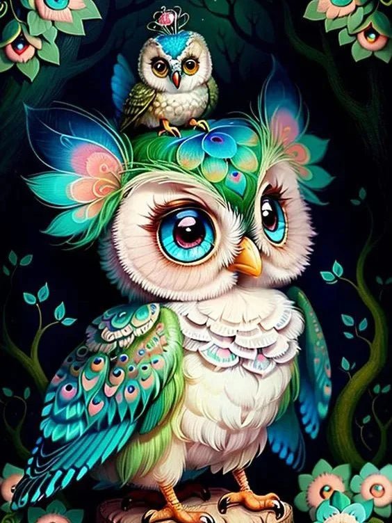 Broderie Diamant AB+ – Les Chouettes Enchantées - Glitterie