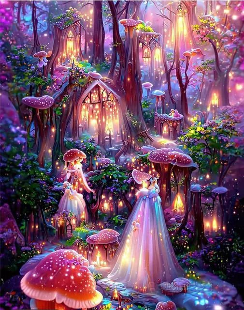 Broderie Diamant AB+ - Village des fées d'été - Glitterie