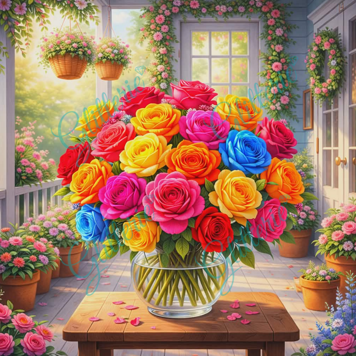 Broderie Diamant - Tendrement fleuri - Glitterie