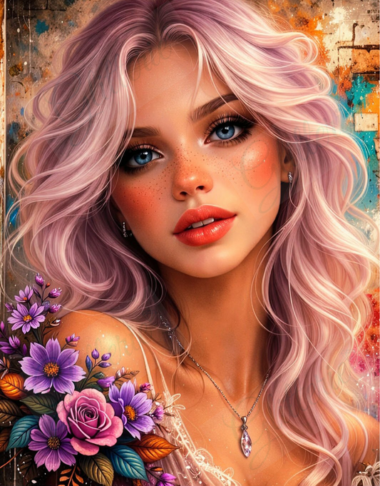Broderie Diamant - Rose & Tempête