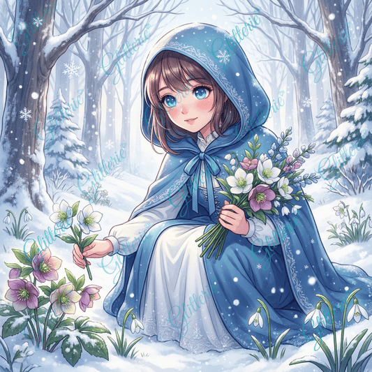 Broderie Diamant - Chaperon Bleu - Glitterie