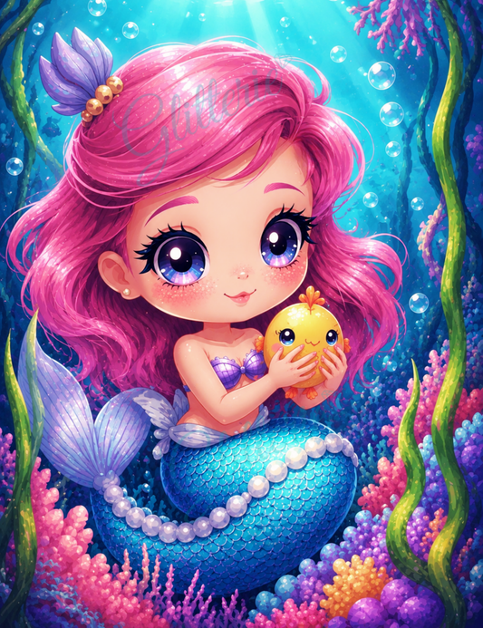 Broderie Diamant - Aurore et le poisson d'or - Glitterie